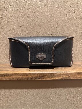 Harley-Davidson Black Leather Sunglasses Case